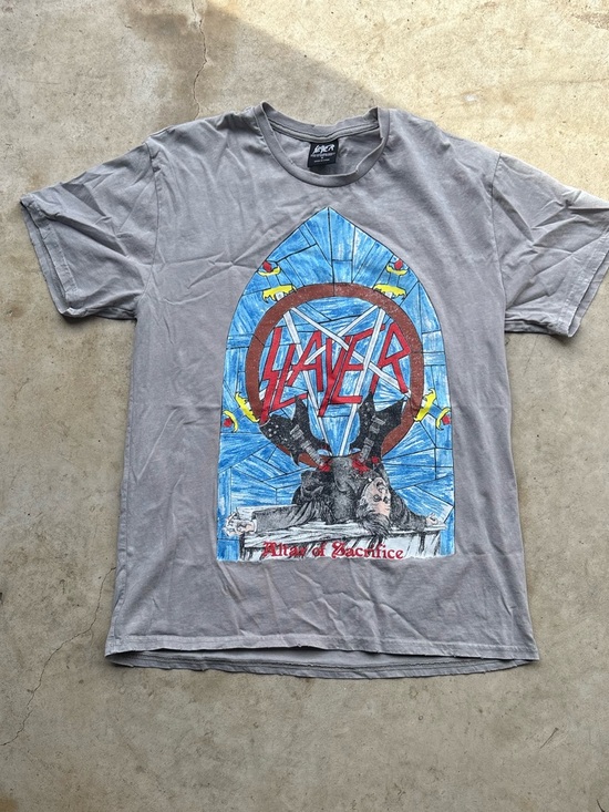 Slayer Other - Slayer Gray Graphic Band T‑Shirt - 'Altar of Sacrifice'